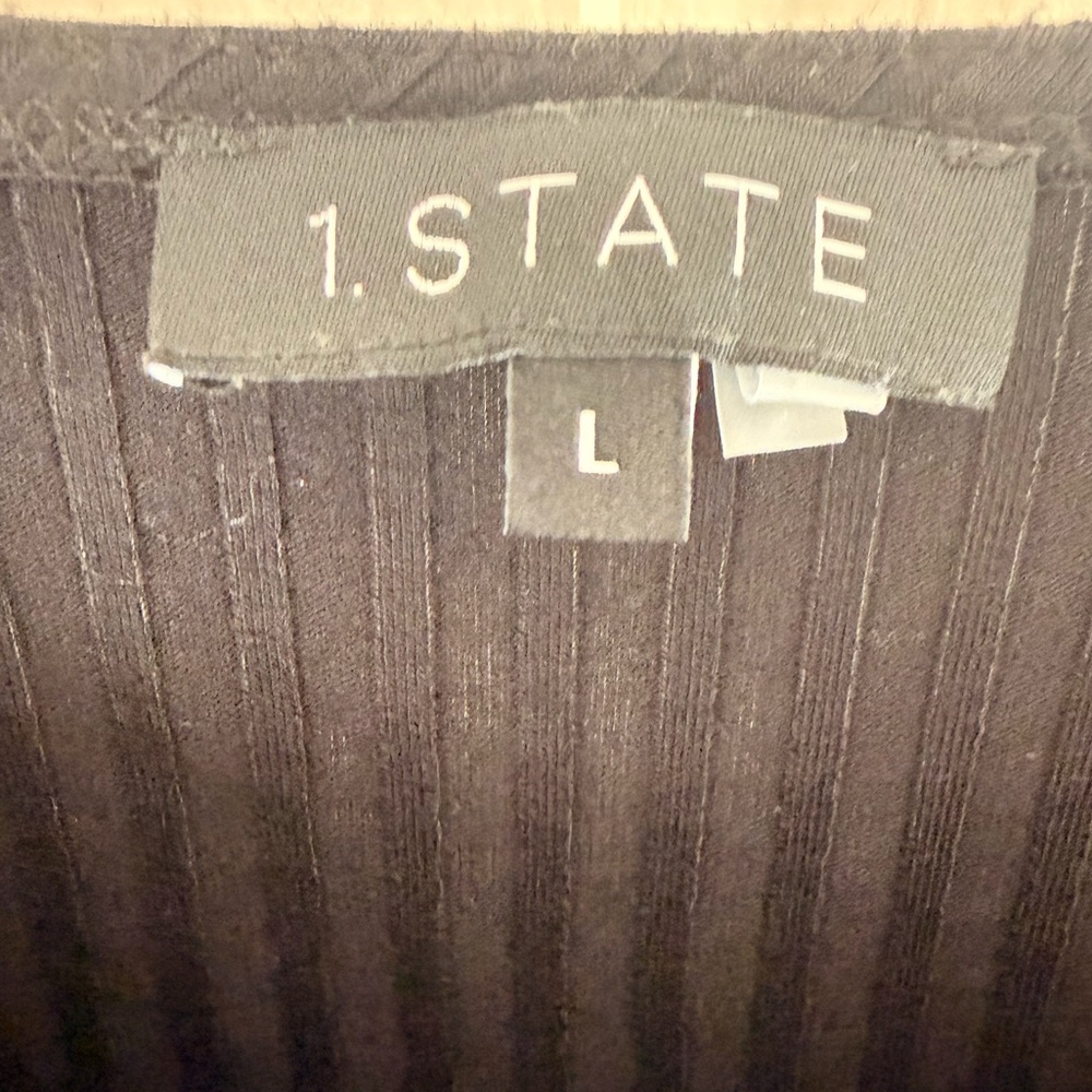 1. State Black Ribbed Top - Picture 2 of 5